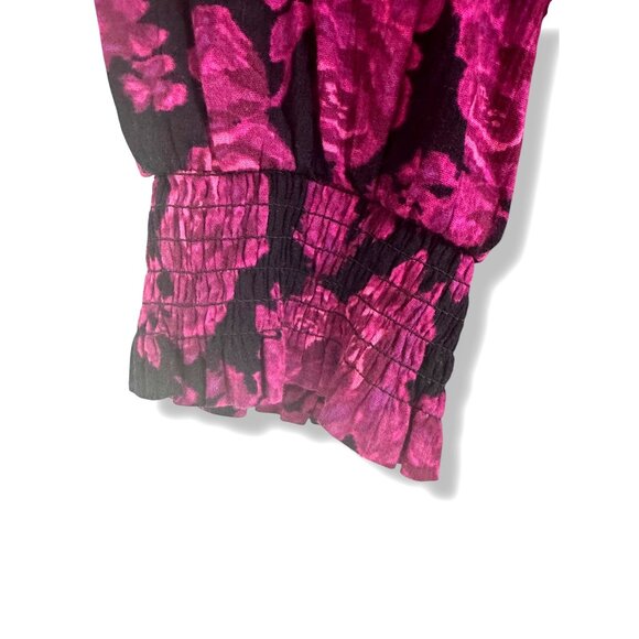 Size‎ 2X 20W-22W New Floral Print Smocked Cotton Peasant Dress Pockets Boho Plus - Picture 7 of 12